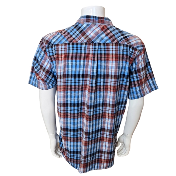 Levi's men's short sleeve button down red and blue plaid shirt XXL - Picture 2 of 8